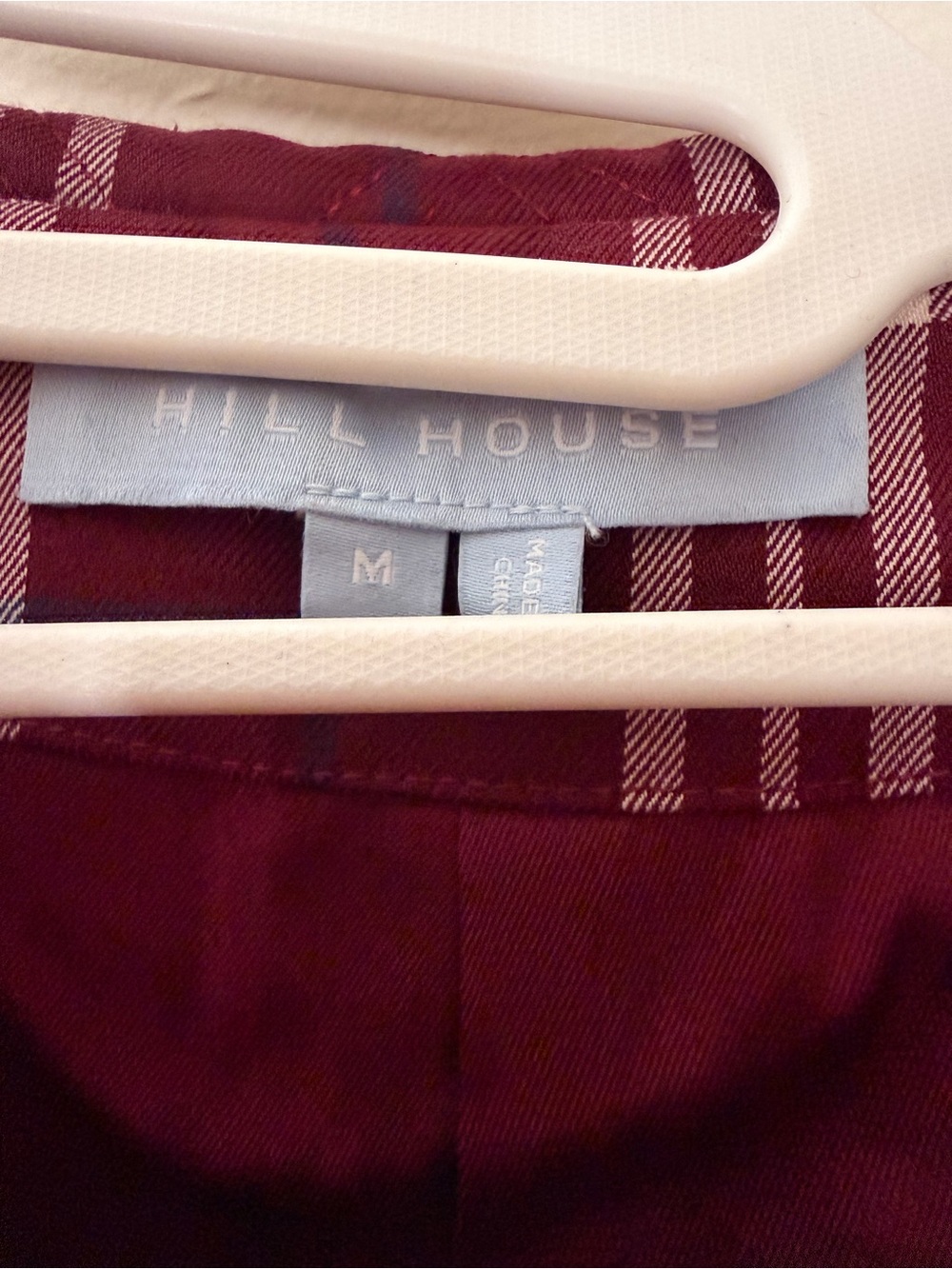Hill House Home Burgundy Plaid Quilted Jacket Peter Pan Collar Size M - Picture 5 of 12